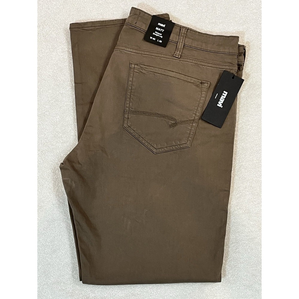 Mavi Twill Matt Relaxed Straight Fit Jeans Pants Stretch Chocolate Men 40x32 New